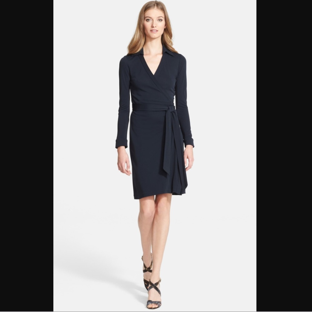 Diane Von Furstenberg Jeanne Two Dress wrap Navy